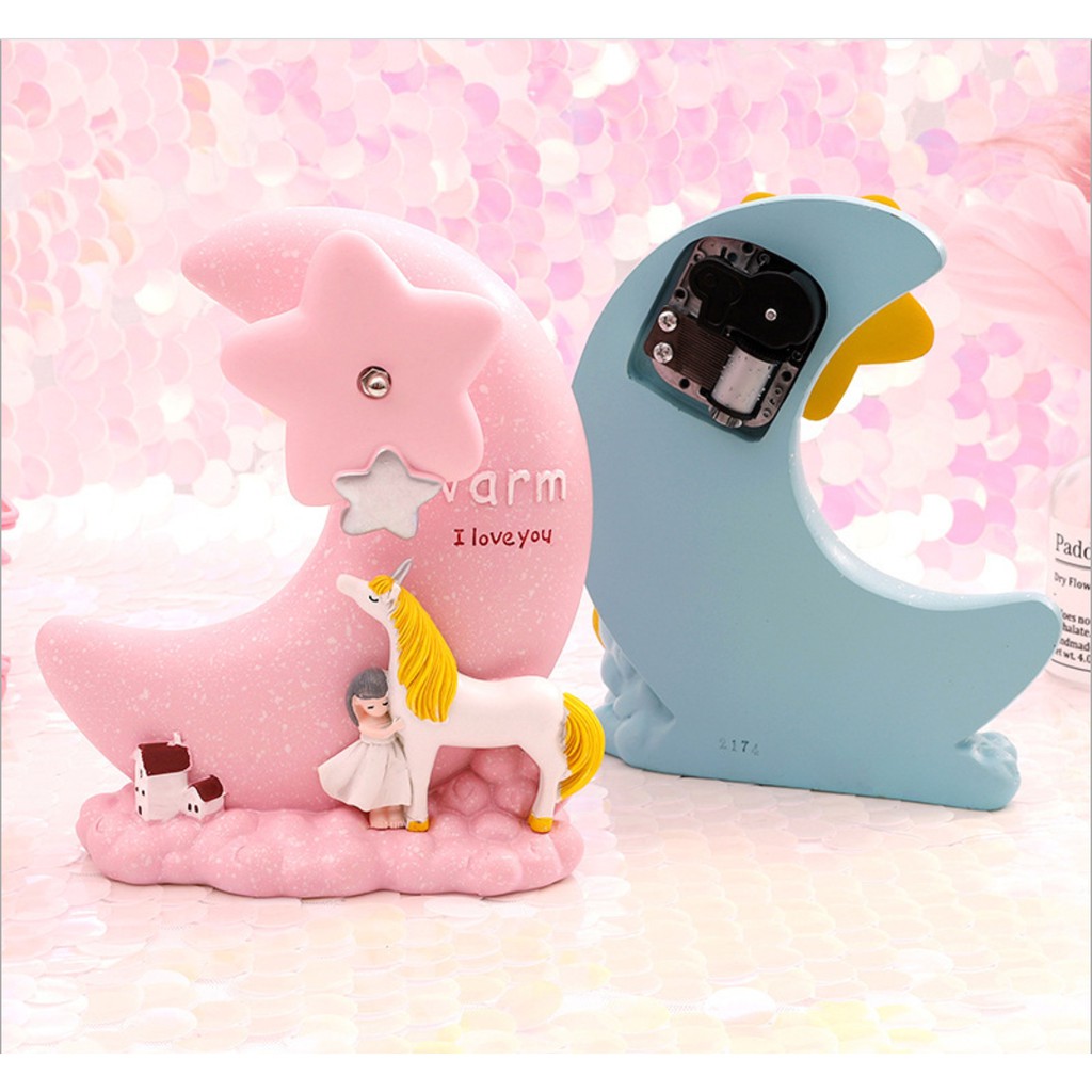 Unicorn Moon Girl Music Ornament / Pajangan Hiasan Meja Musik Kado