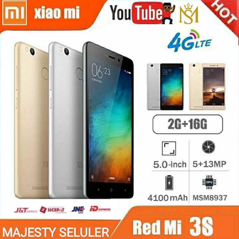 ✨ BISA COD✨ Baru "Handphone Xiaomi Redmi 3S 16GB RAM 2GB 4G LTE 13MP 4100mAh | HP Xiaomi 3S