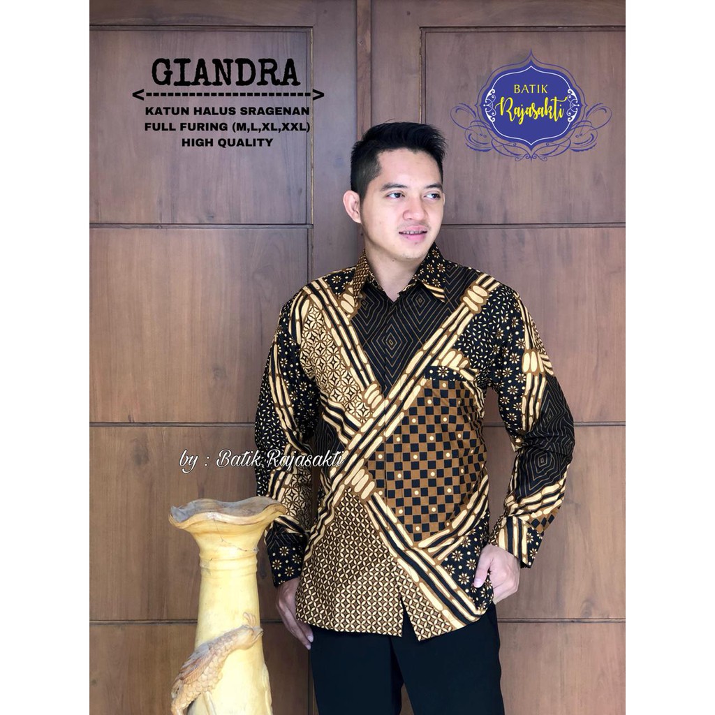 GIANADRA RAJASAKTI KEMEJA BATIK SOLO PRIA LENGAN PANJANG LAPIS FURING ATASAN BATIK PREMIUM MODERN KATUN HALUS DIAMOND DIAMOND HITAM DIAMOND PUTIH DIRGAHAYU DRAGON DRAGON KEEMASAN DZAKIANDRA ELANG MEWAH ELANG SOGAN FABIANDI FAEYZA PANJANG FARZANI FAWWAZ