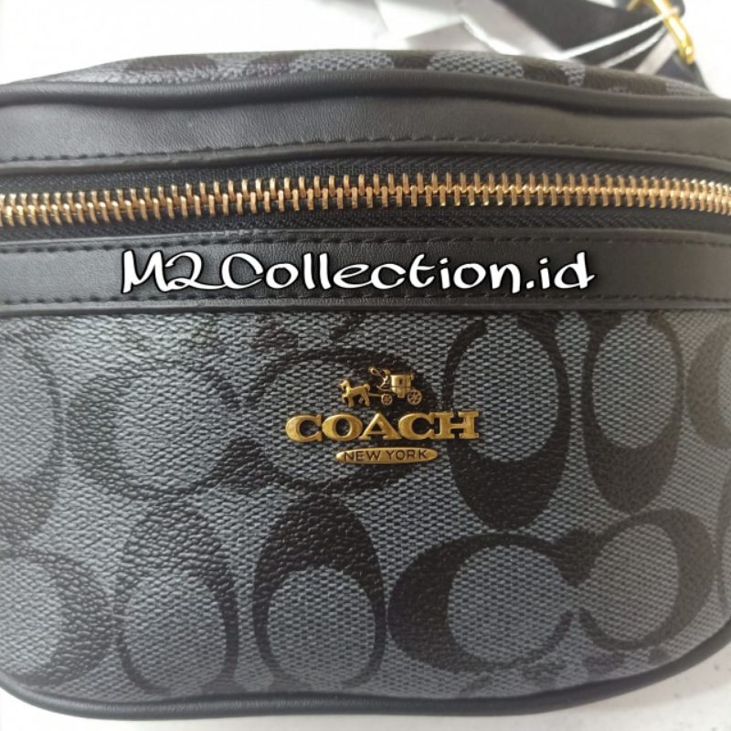 Waistbag Bumbag Coach Signature Black Belt Bag Import