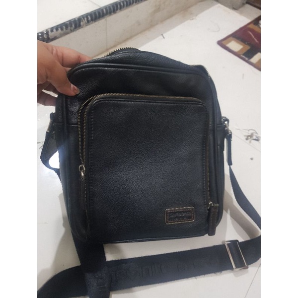 tas kulit pria selempang samsonite original second