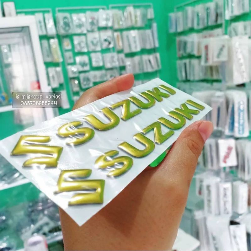 Emblem logo SUZUKI motor ukuran original body motor