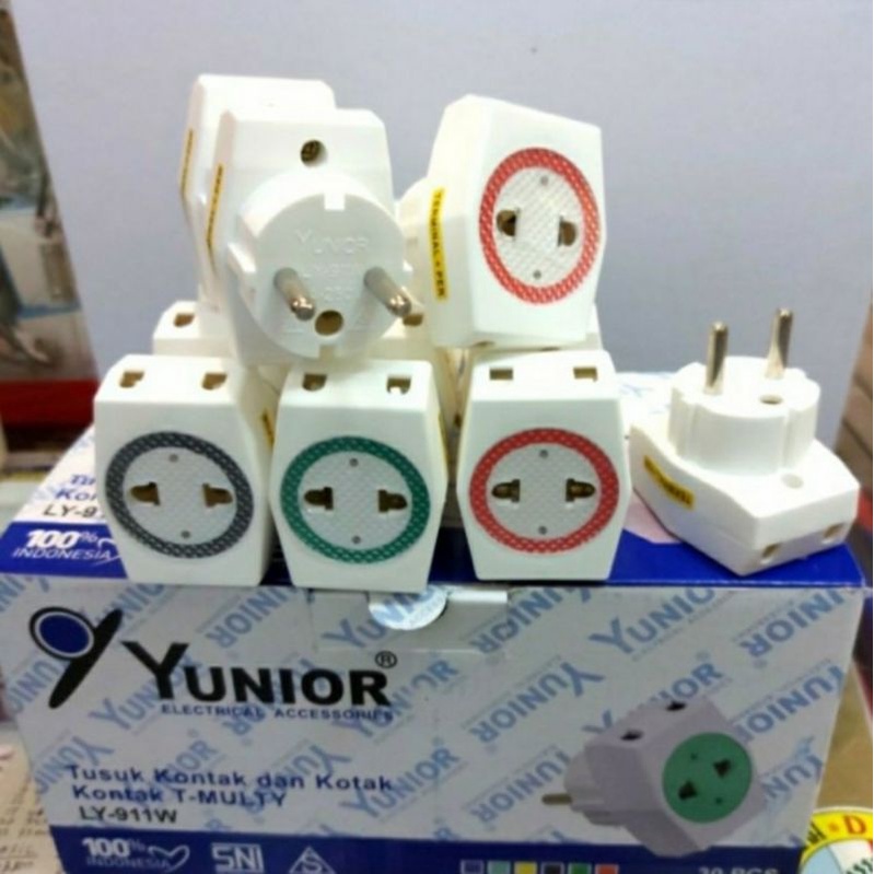 Yunior Steker/ Colokan T Multi 3 Lubang LY911W