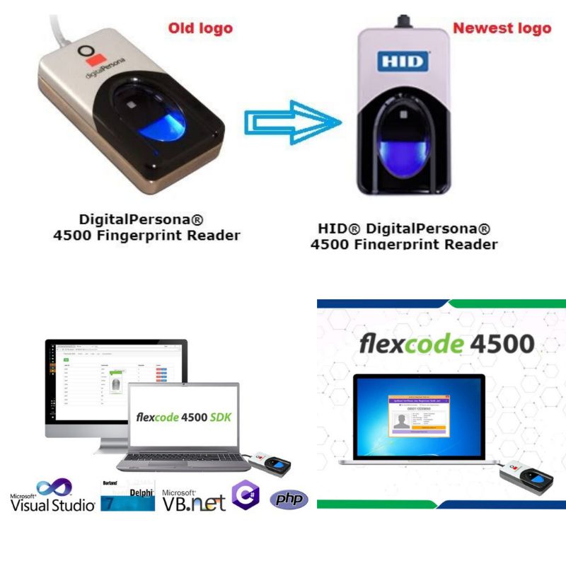 Fingerspot flexcode 4500 u are u digital persona 4500 support bpjs mesin absensi fingerprint reader uareu 4500 + sdk flexcode 4500