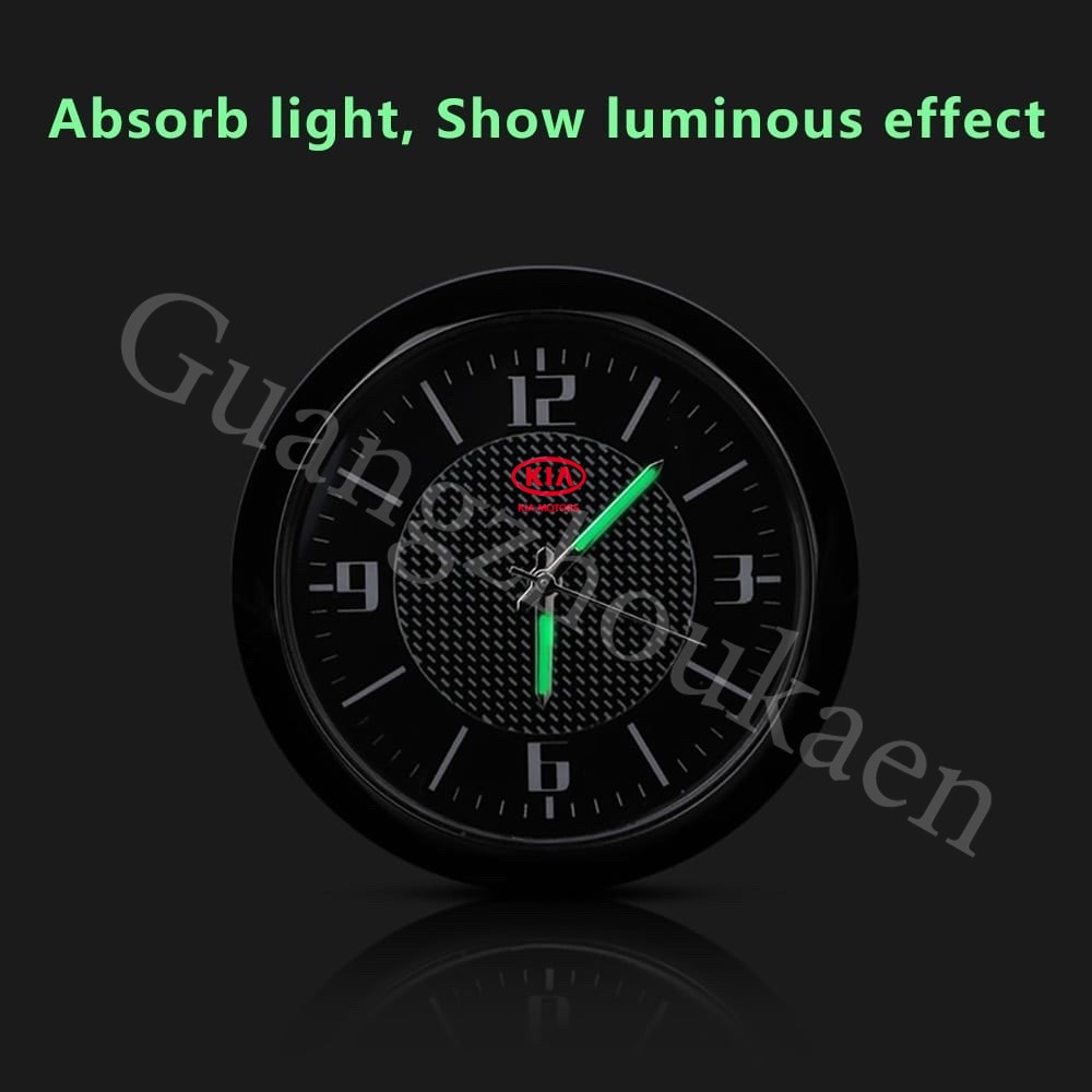 Kia Jam Mobil Mini Quartz Clock Aksesoris Interior Bercahaya Cocok untuk Carnival Picanto Rio K5 K3 Cerato Sorento Sportage