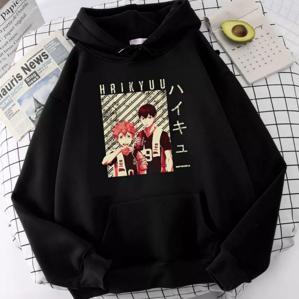 Hoodie Haikyuu Karasuno Team Basket Murah Kageyama Nekoma Hinata Fly High Anak Dewasa Sweater Ics