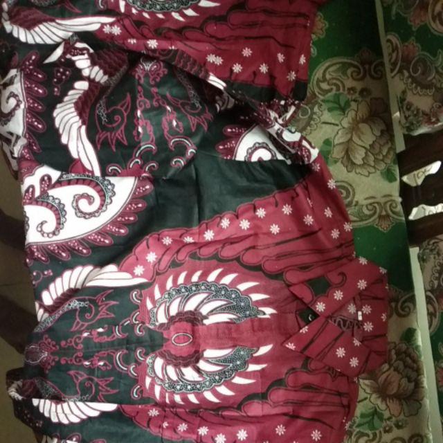 Distro Batik Hrb026 Kenongo Kemeja Tosca Panjang Pekalongan Padi Mlxl Sogan Tulis Halus Kemeja Batik