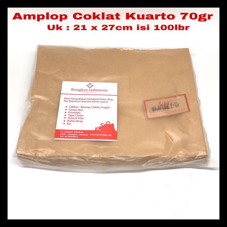 

Terlaris Amplop Coklat Kuarto Isi 100 Promo