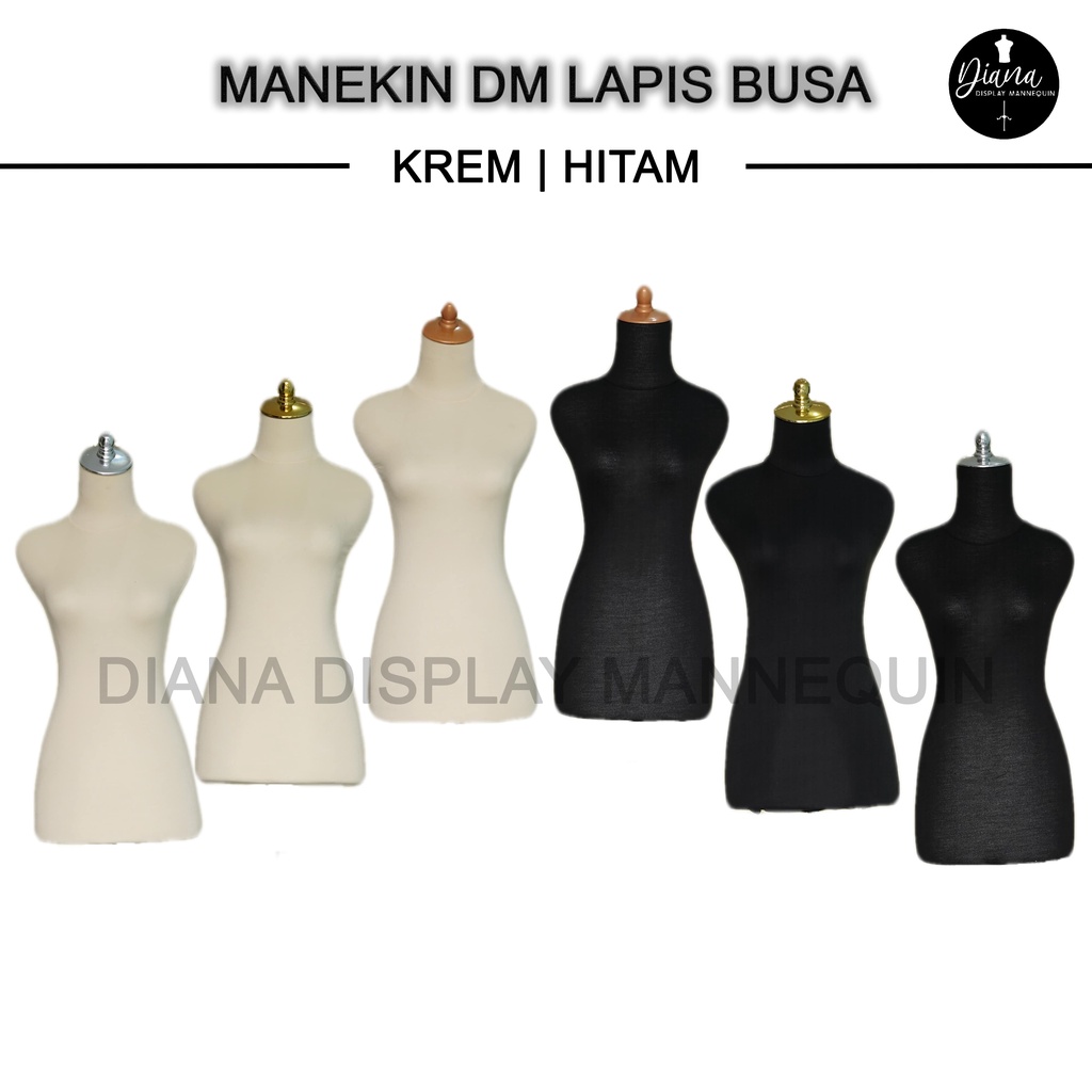 PATUNG MANEKIN DM BAJU WANITA DEWASA SETENGAH BADAN LAPIS BUSA TEBAL