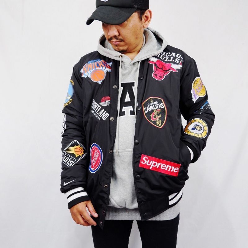 Supreme x clearance nba varsity jacket