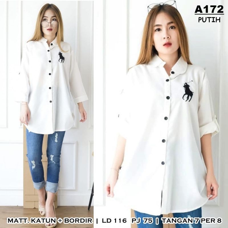 P01Koko Kemeja Jumbo Polonia/Baju atasan wanita dewasa/bju santai wanita terbaru2020/bju fashionable