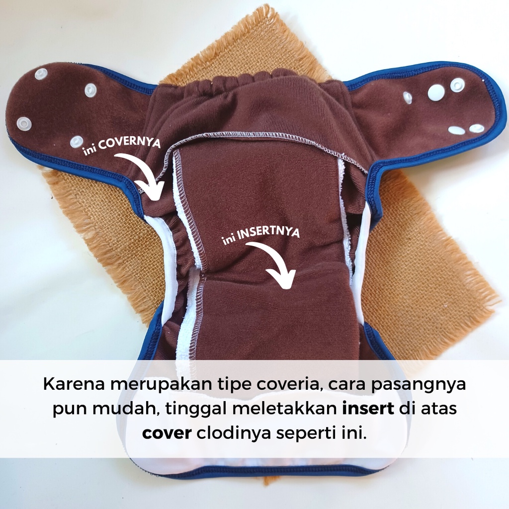 Klodiz Coveria Klover Clody tipe Cover Allsize Cegah Bocor Samping Inner Gusset Popok Kain Cuci Ulang BB 5-15kg