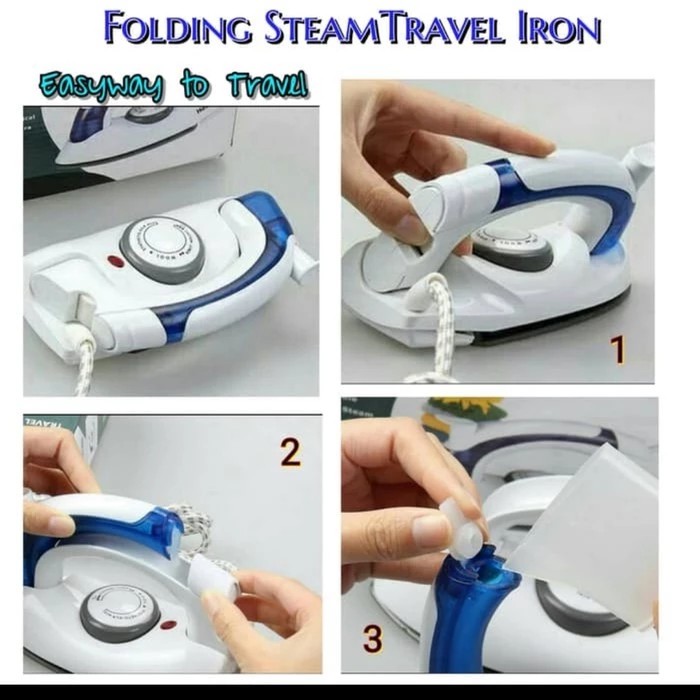 Setrika Lipat Uap Steam Travel Iron Mini