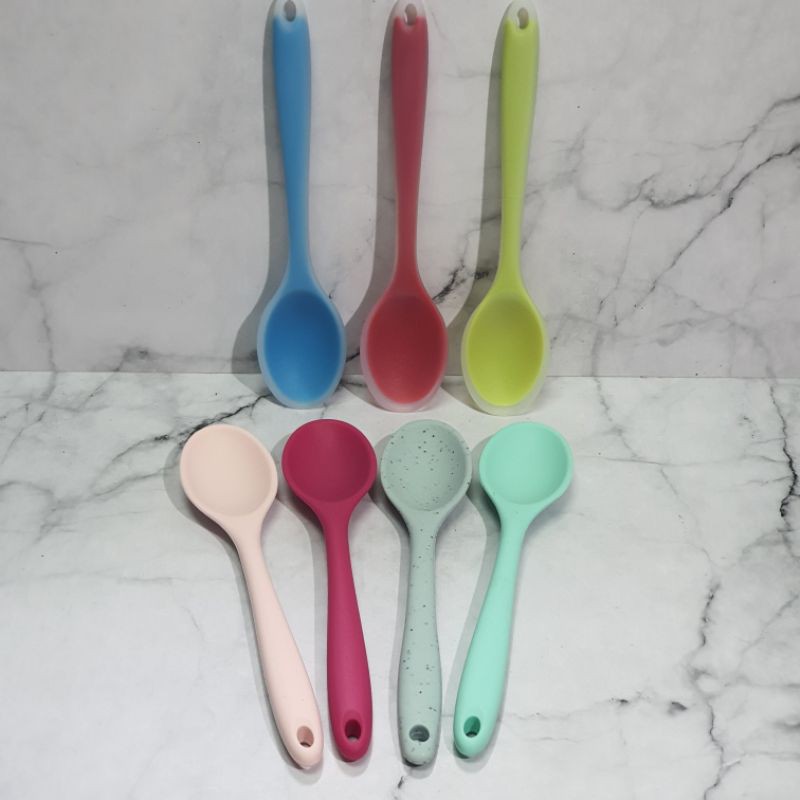 small silicone cooking spoonela / sendok oval kecil tebal 21cm