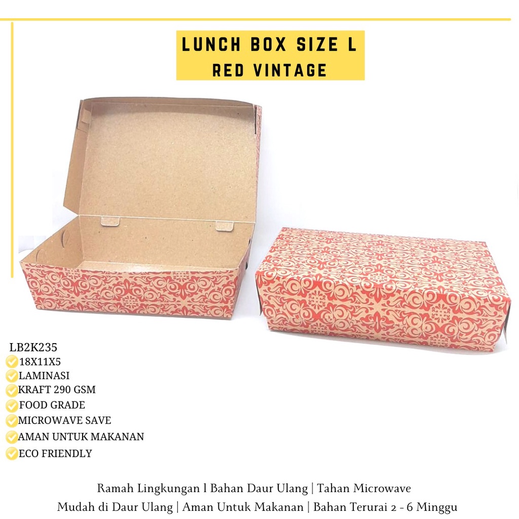 Paper Lunch Box Large Lunchbox Large (LB2K235-Laminasi)