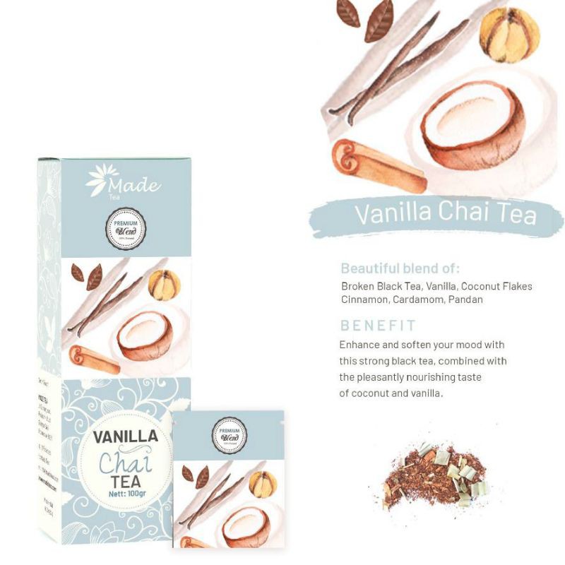 

Vanilla Coconut Chai Tea 100% Alami