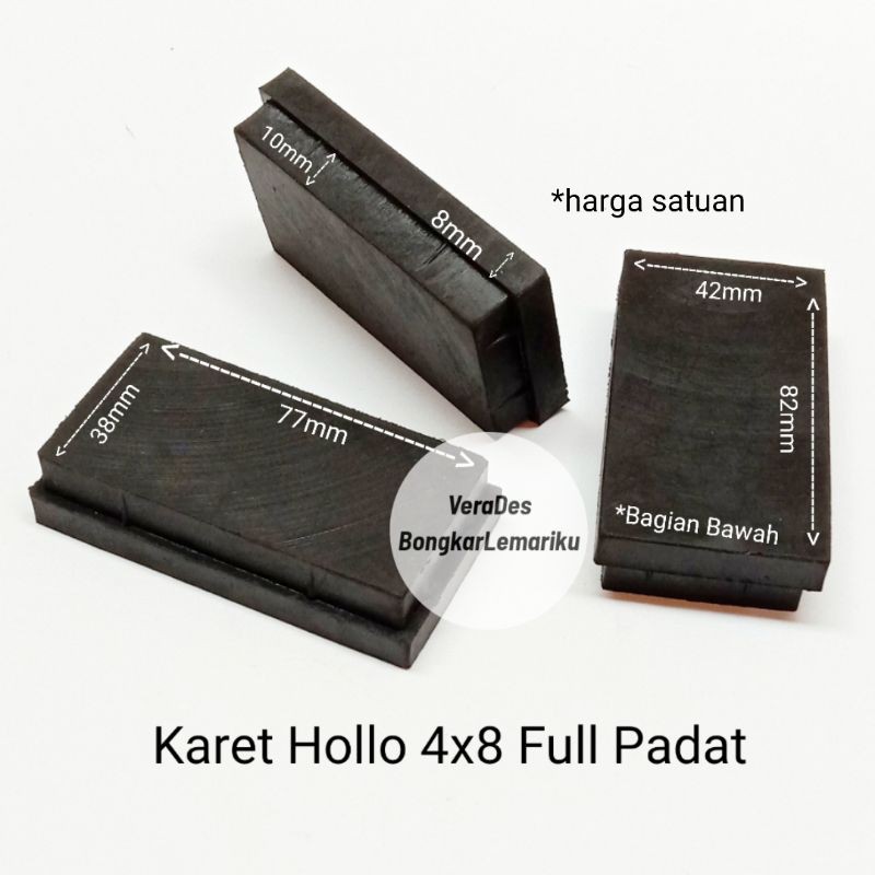 Karet Hollow 4x8 Full Padat Tutup Besi Holo