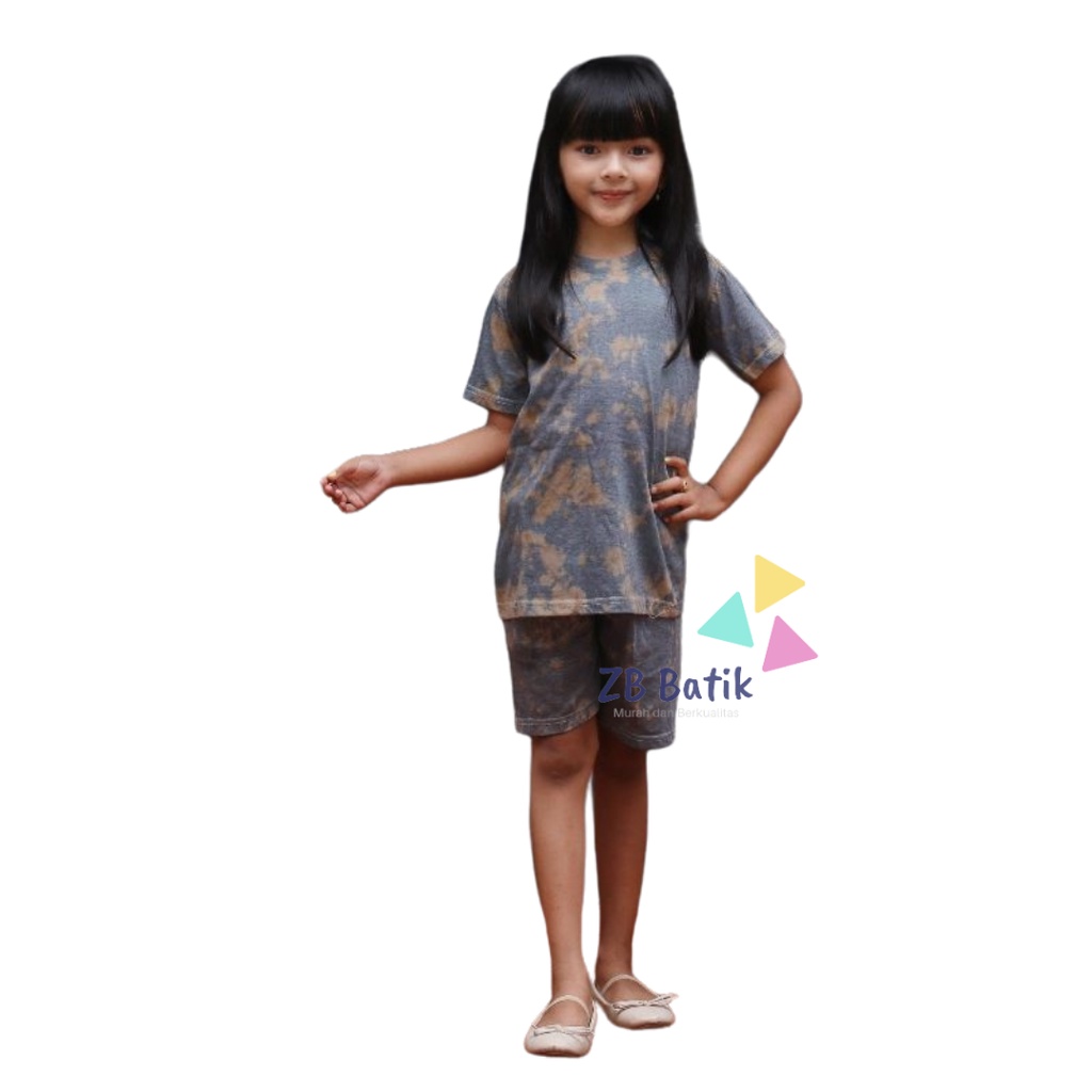 Setelan Baju Anak Tie Dye Usia 1-10 Tahun Untuk Anak Laki-laki dan Perempuan Stelan Kaos Main Harian Anak Murah