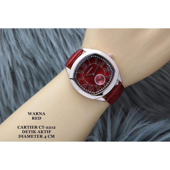 Jual jam tangan wanita CARTIER SUPER CT-2212 - RED Bergaransi