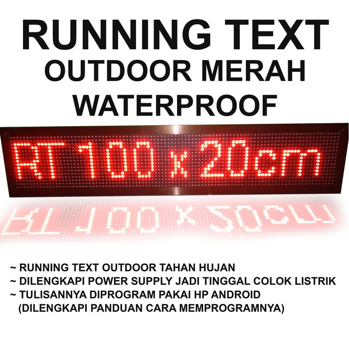 Running Text Outdoor 20x100cm 20 X 100 Cm Led Red Merah Wifi Controller Via Android Tulisan Jalan Shopee Indonesia