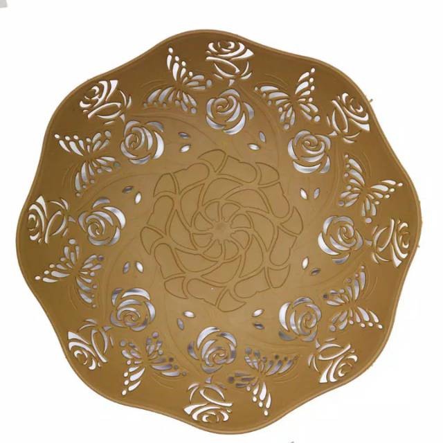 12 PCS PIRING ROTAN MOTIF BUNGA / PIRING CANTIK / PIRING ROTAN PLASTIK