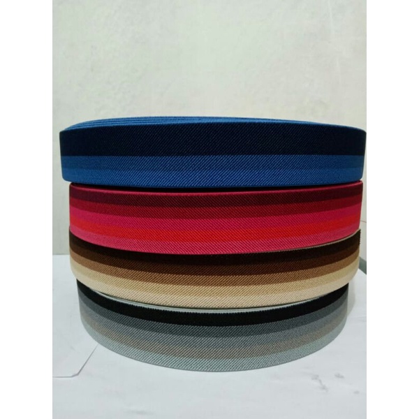 elastis motif warna gradasi 4cm l tali karet bisban pelipit