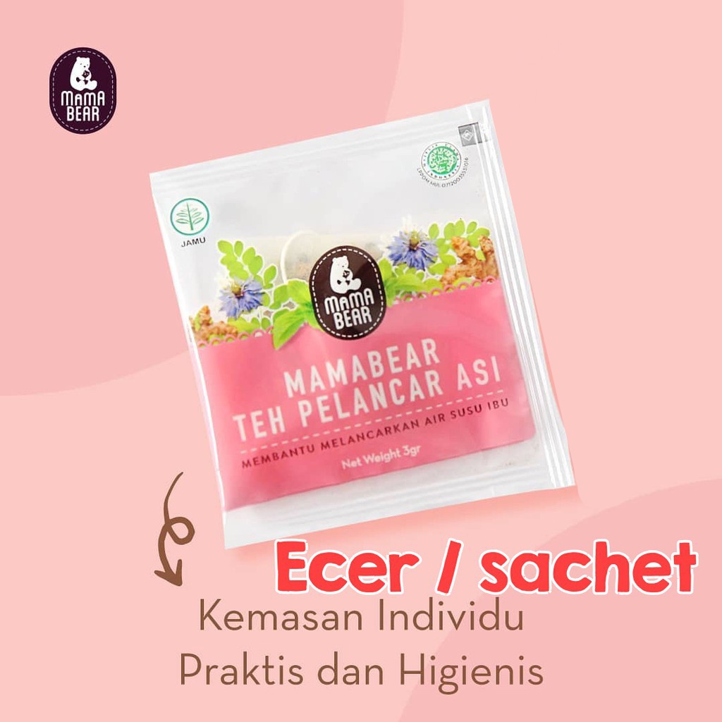 [SACHET] Mama Bear Teh Pelancar Asi Kemasan Sachet - MamaBear Asi Booster Herbal Eceran