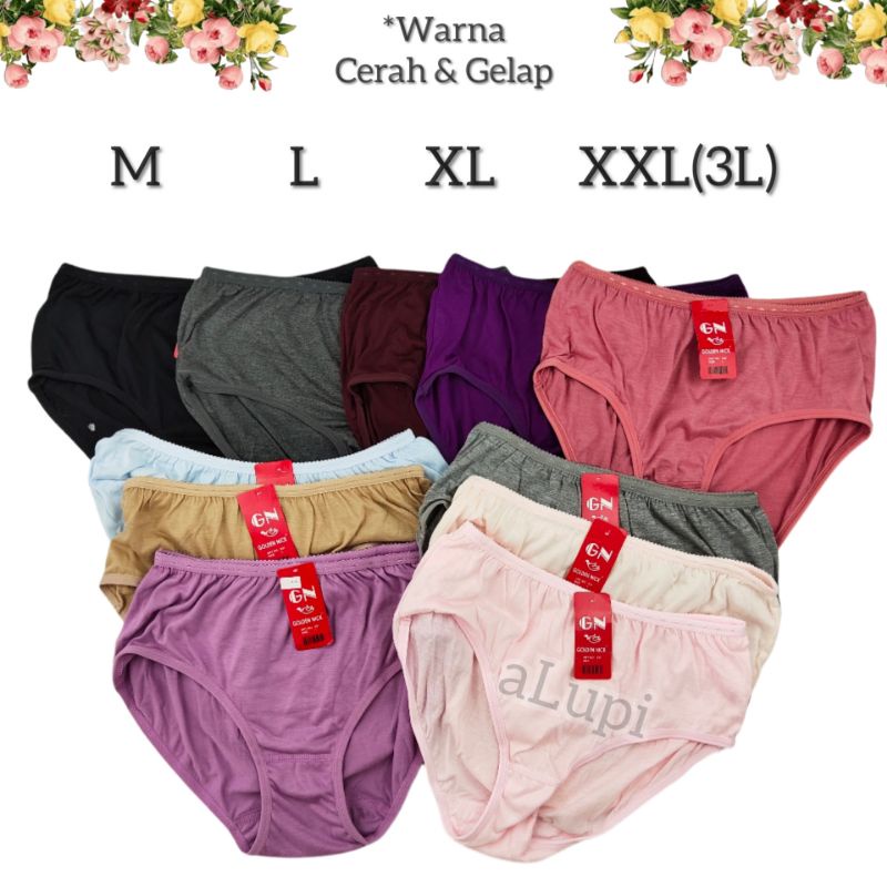 CD Celana Dalam Wanita Perempuan Golden Nick 939 937 Dewasa Remaja Jumbo Big Size M L XL XXL 2XL 3L Warna Tua Gelap