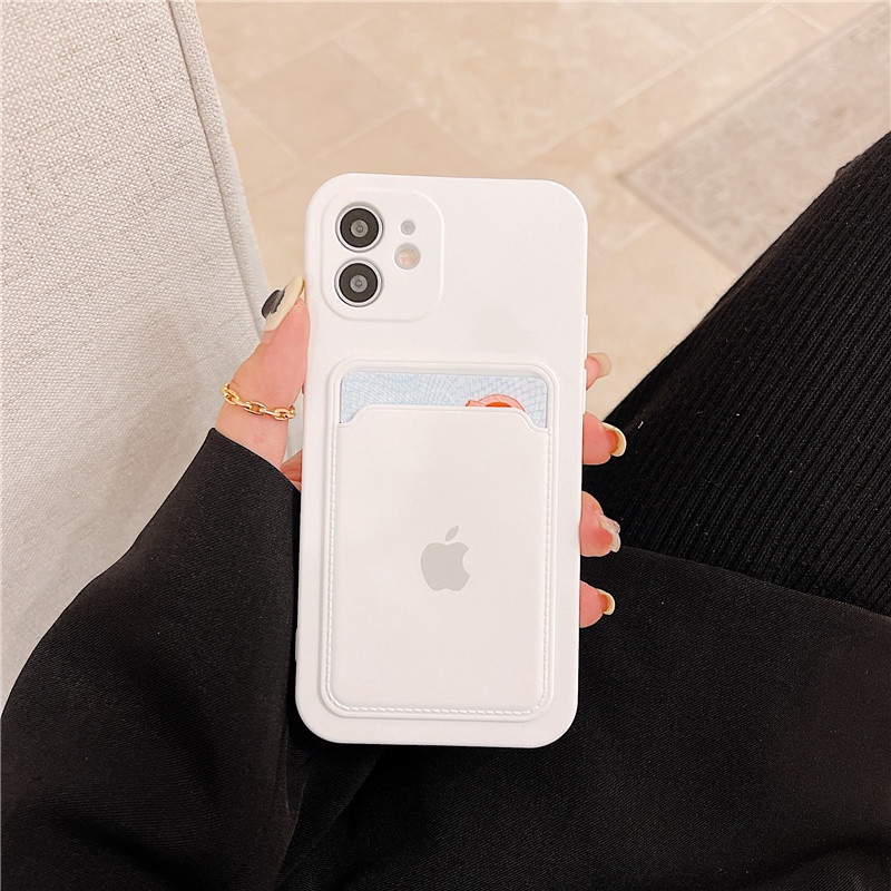 Liquid Silicone iphone case with Card package Cover for iphone 12 pro max 7plus 11 11 pro max XS XS MAX XR 8plus 7+ 8 SE 2020 casing iphone soft case