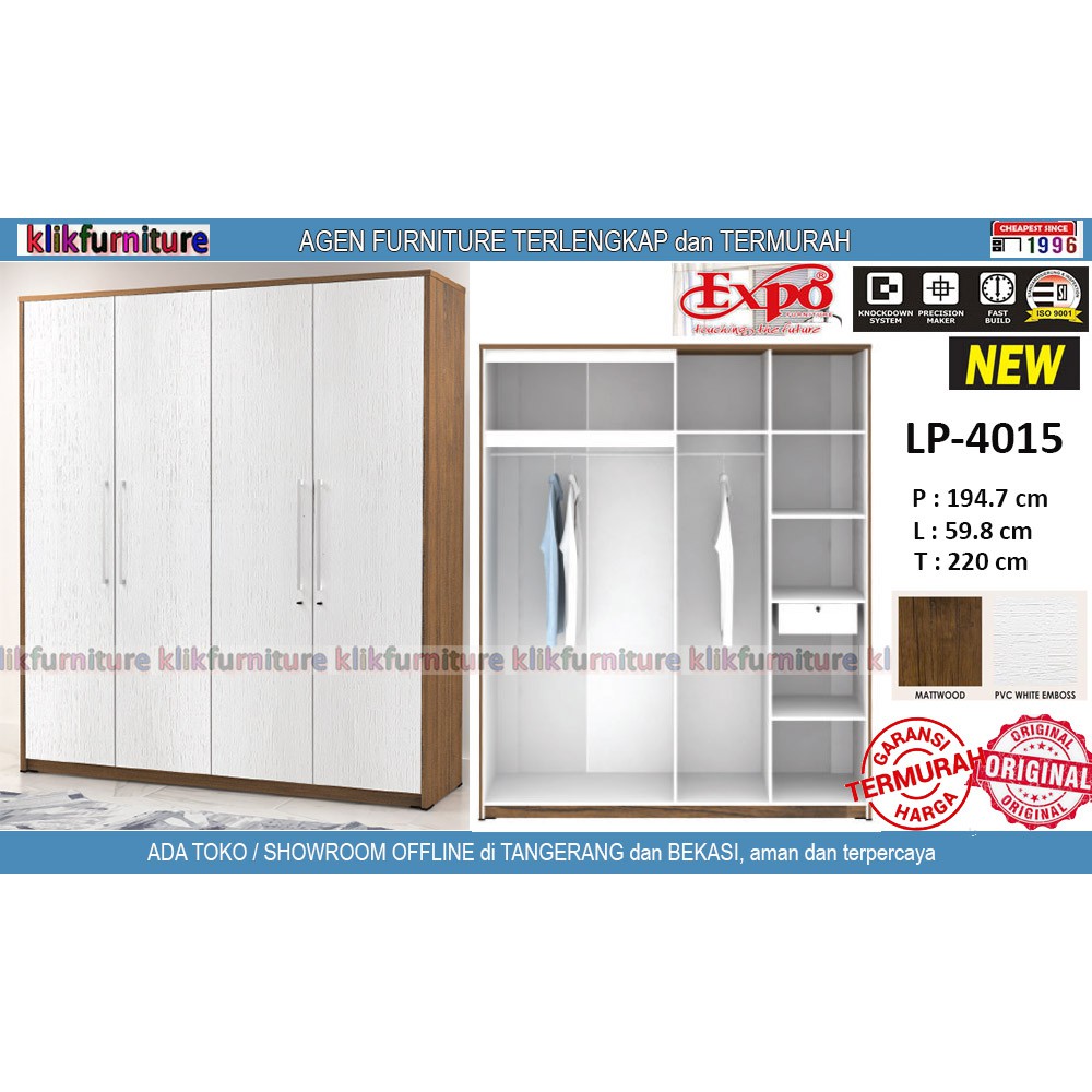 LP 4015 EXPO Lemari Pakaian 4 Pintu Jumbo