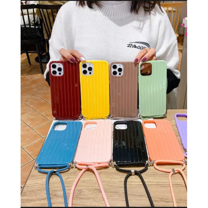 SLINGCASE SOFTCASE GARIS LUGAGE TAS HP IPHONE 11 PRO MAX 12 PRO MAX 12 MINI