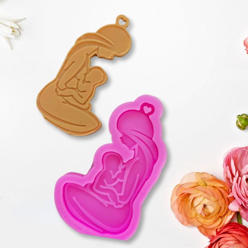 SIY  Epoxy Resin Mold Glossy Breastfeeding Mother Keychain Silicone Mould DIY Crafts Polymer Jewelry Necklace Making Tool