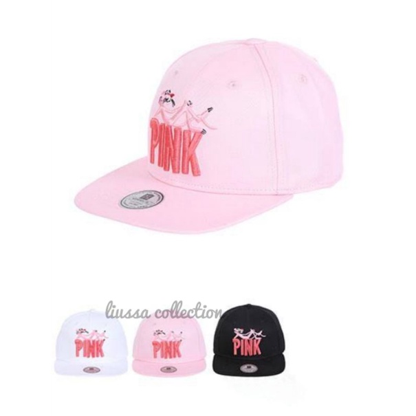 Topi Miniso - Lying Pink Panther Solid Color Flat Top Cap