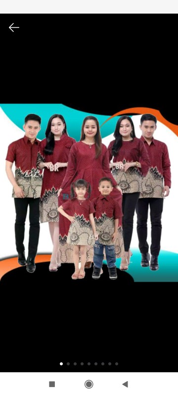 Couple Batik Keluarga || Setelan Couple Batik Ayah Ibu Anak Cewek