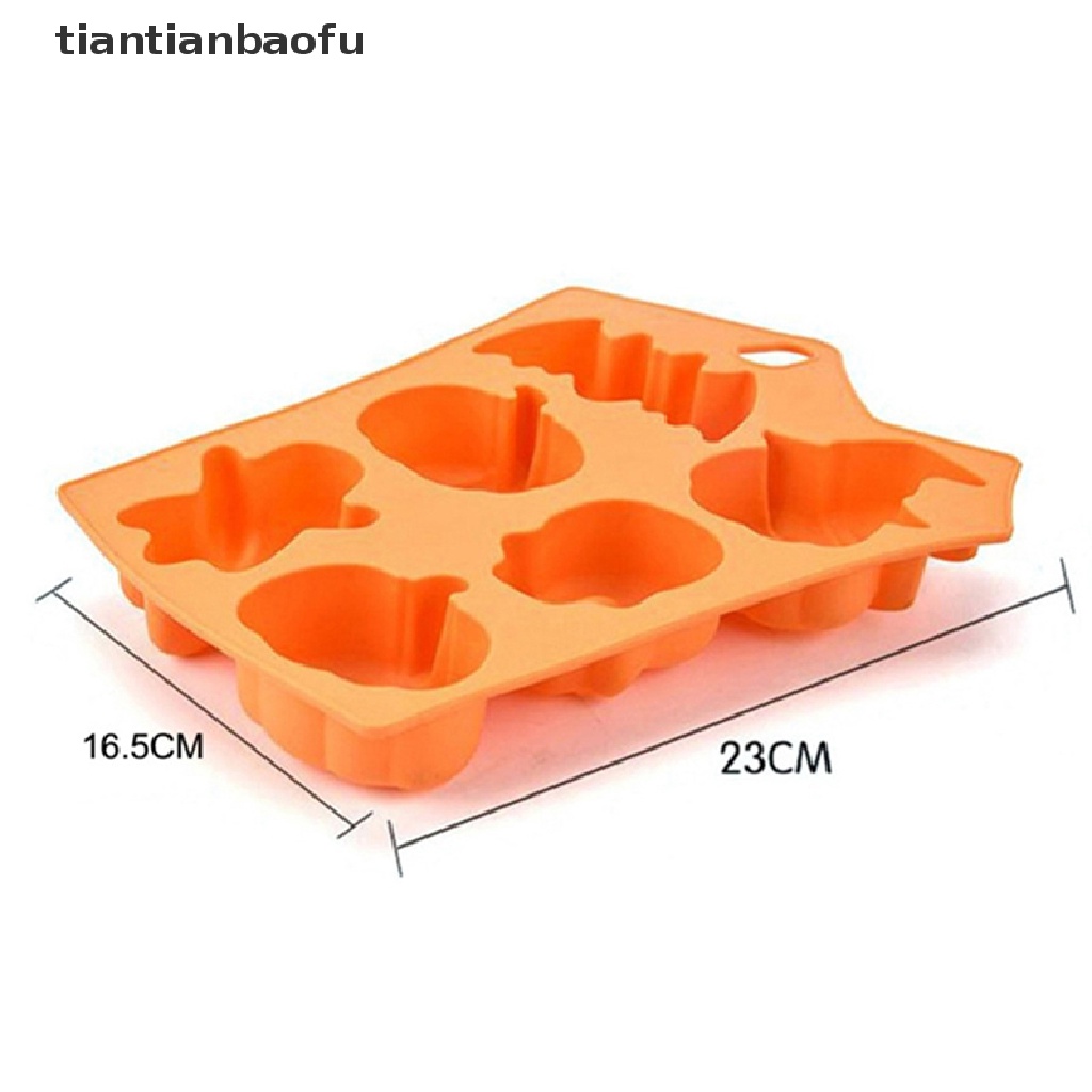 Halloween Holiday Pumpkin Cake Mold 6 Cavities Pumpkin Ghost Bat Shape Molds