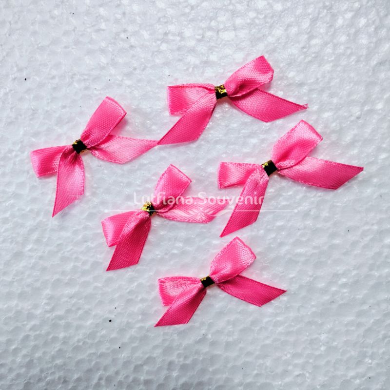 Pita Jadi Tempel Satin/Saten Kecil (lebar 1cm)- Pita Kado Mini- Pita Souvenir Kecil