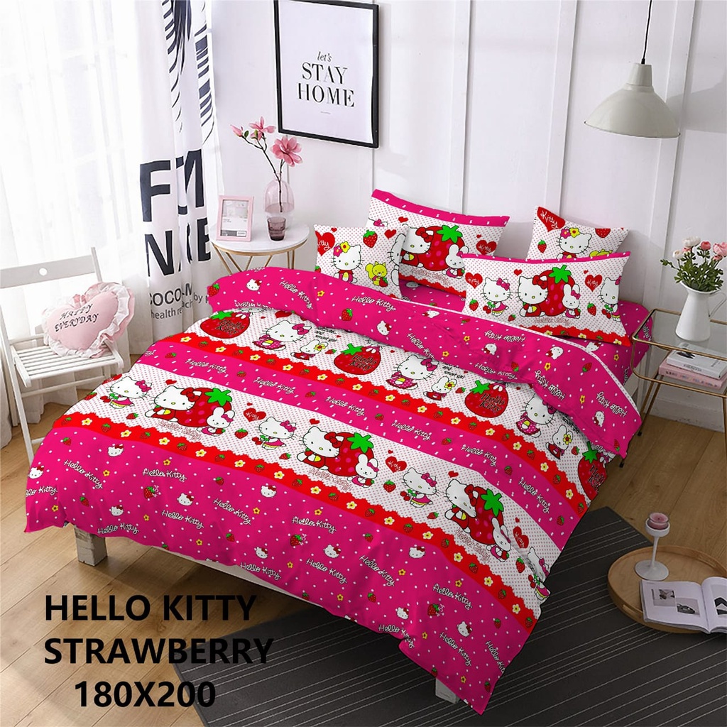 Sprei karakter motif hello kitty