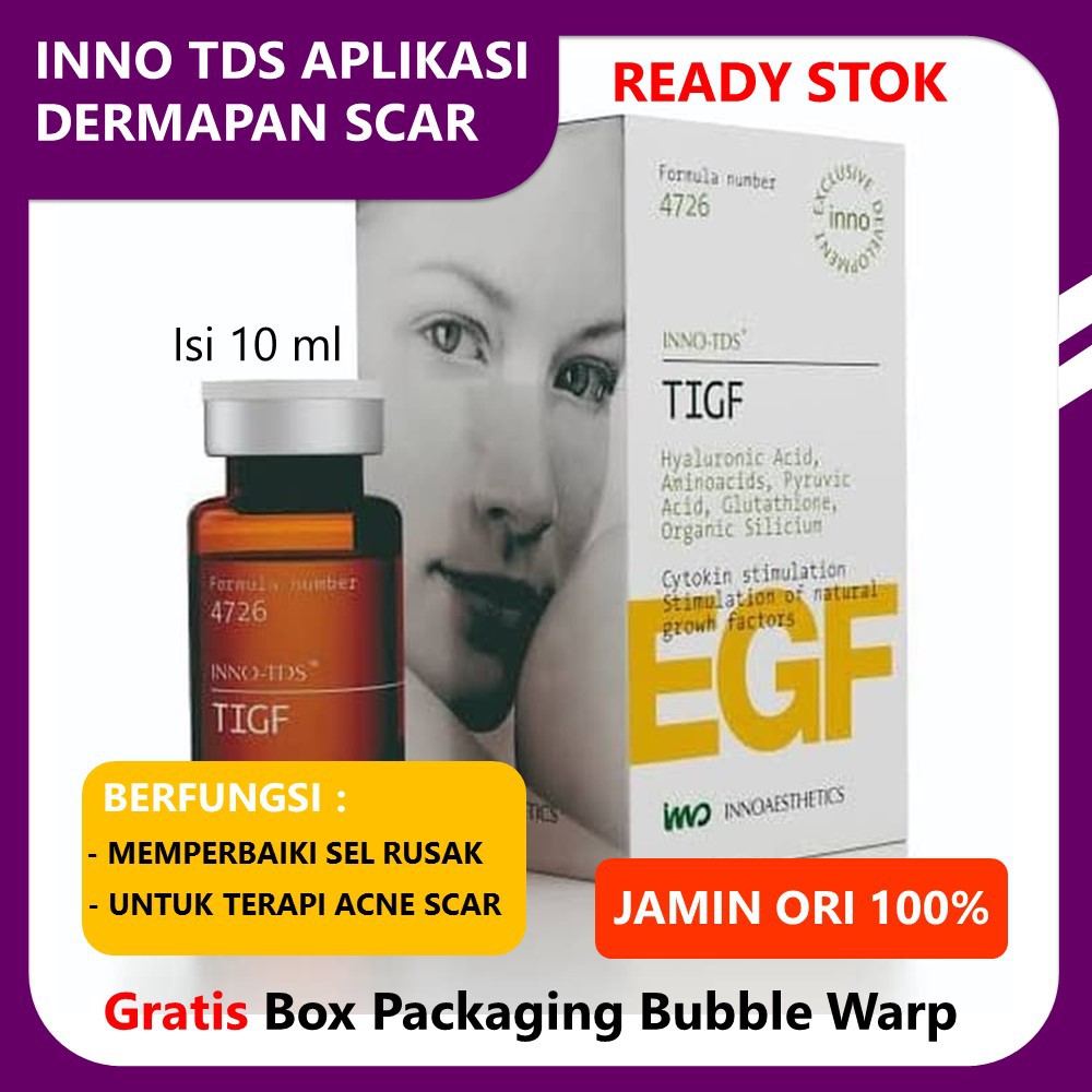 Inno TDS TIGF Serum Stimulus Growth Factor 10mL Aplikasi Dermapen Scar