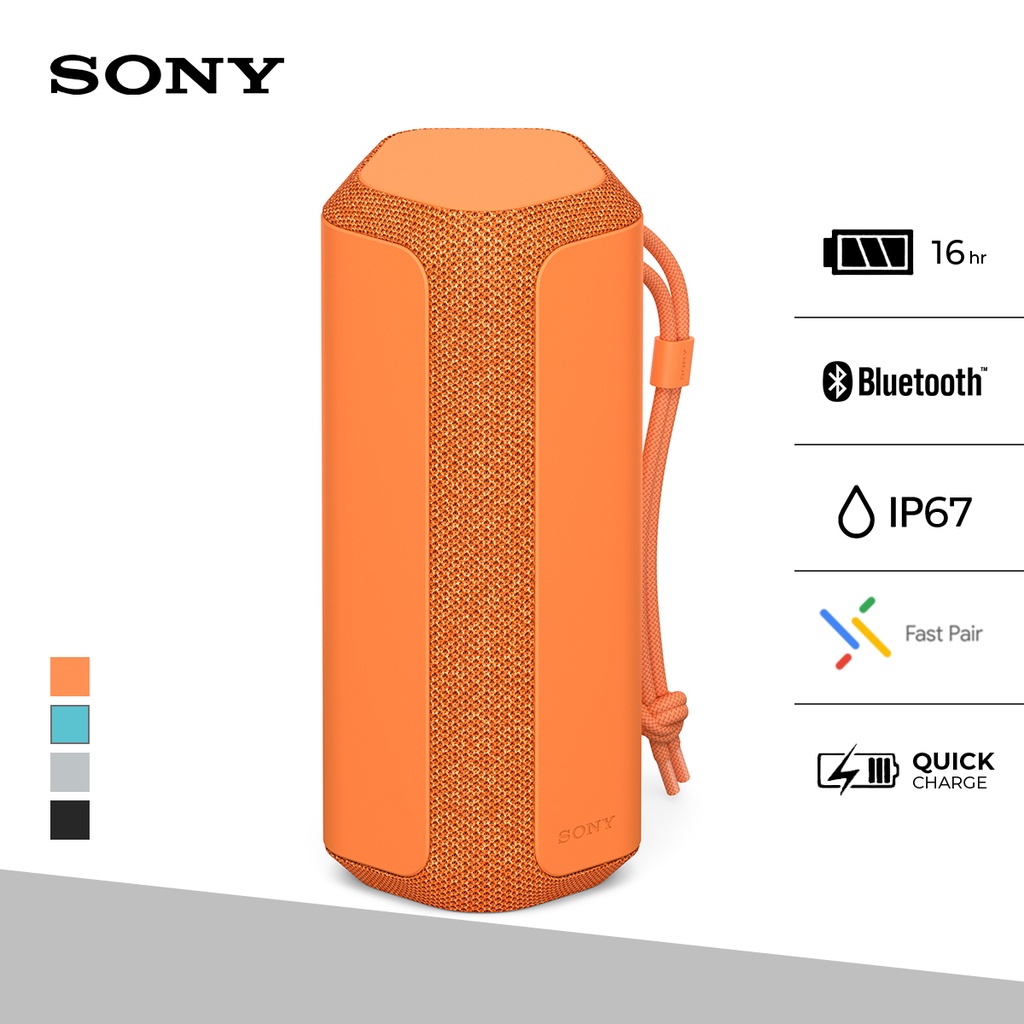 Speaker Sony SRS-XE200 X-Series Speaker Bluetooth Mega Bass Battery Up to 16h For Android &amp; IOS - Orange Portable Wireless Speaker
