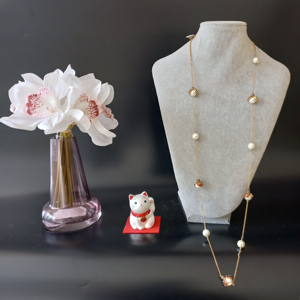 Kalung Panjang Mutiara/ Kalung 2 Layer/ Susun BIsa untuk kalung hijab (MT04)