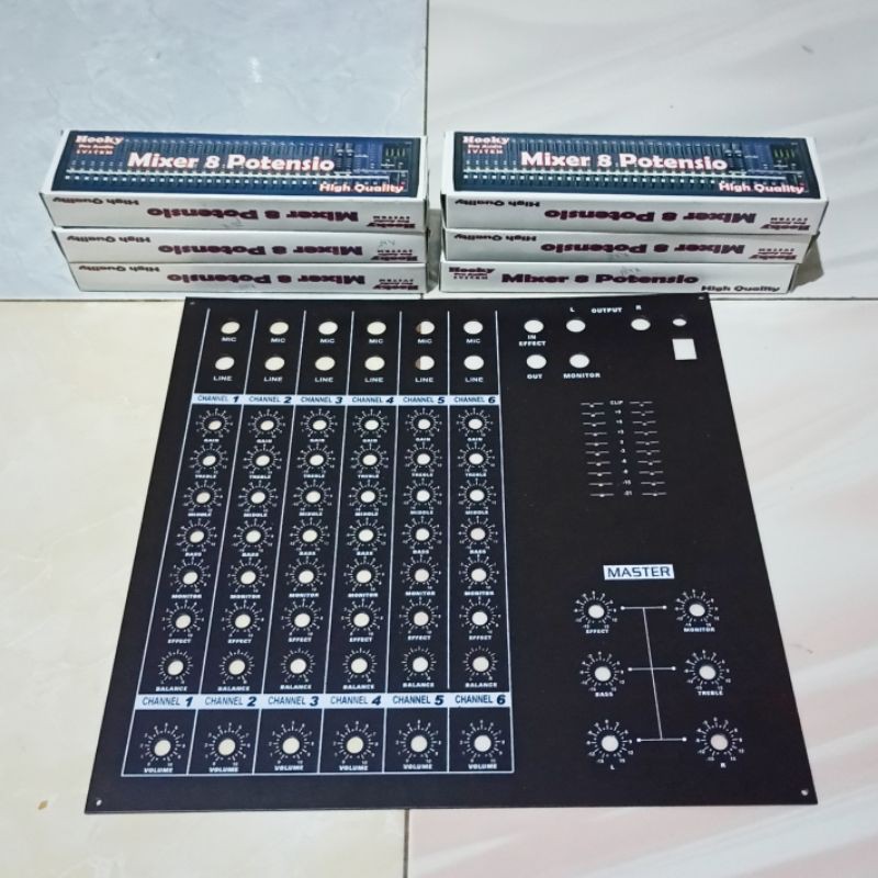 Paket Panel Atas Mixer 8 Pot 6 Channel Plus 6 Kit Mixer 8 Pot