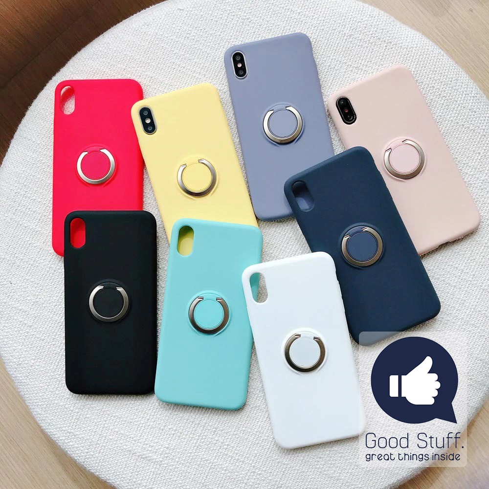 Case iPhone XS MAX/X/XR/7/8 plus Silicone Ring Holder Softcase Casing