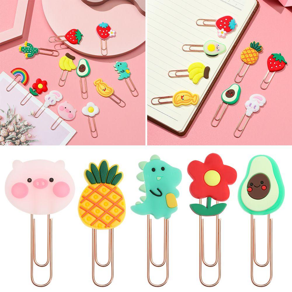 Suyo Klip Kertas Kawaii Stationery Flower School Organizer Clip Holder