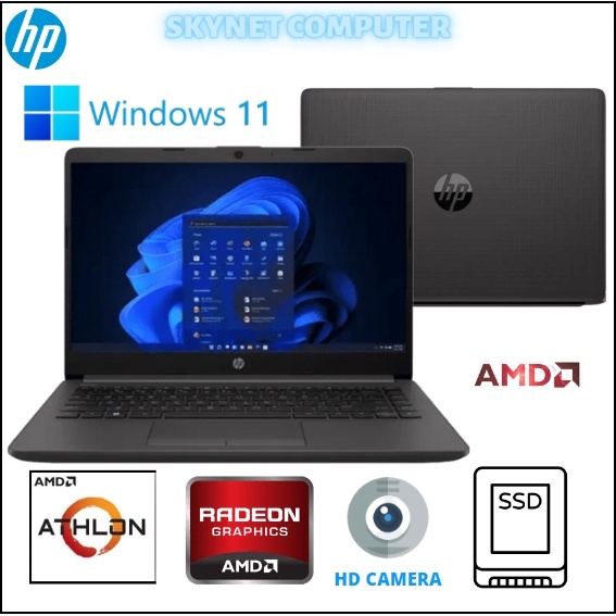 HP 245 G8 AMD ATHLON 3050 RAM8GB SSD256GB 14HD AMD RADEON GRAPHIC WINDOWS 11 ORIGINAL-BLACK