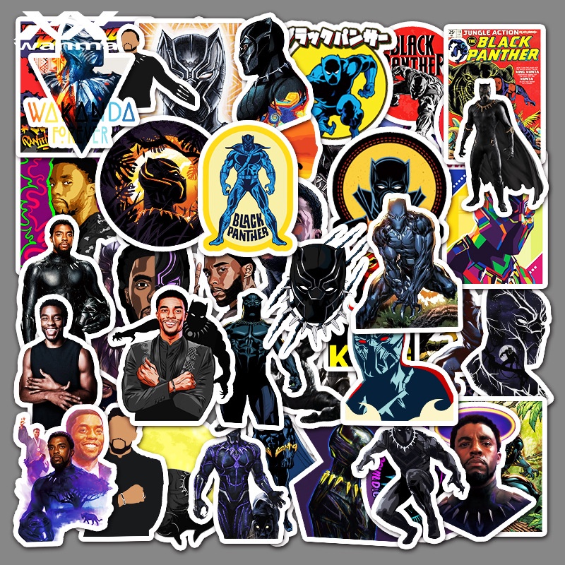 Zhang Marvel Black Panther kartun unik graffiti sticker tablet mobil skuter dekorasi stiker