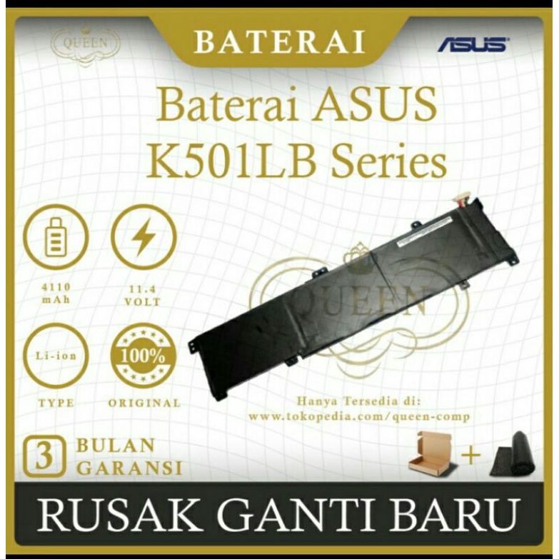 Baterai ASUS K501LB K501LX K501LX ( B31N1429 ) Original