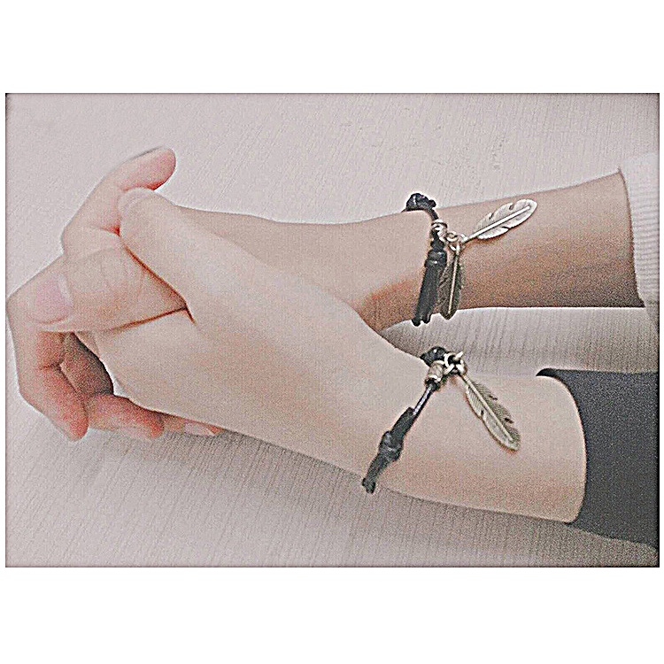 S121 Hutan mahasiswa beberapa ornamen gelang daun ILOVE ANDA vintage produk hadiah