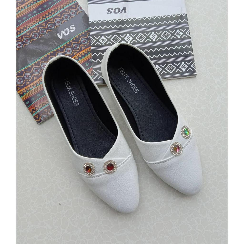 Jorda Flatshoes Sepatu Balet korean style Variasi dua mutiara cantik FF-05 2 MUTE