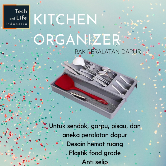 Anhichef Rak Sendok Garpu Pisau Alat Dapur Compact Kitchen Organiser