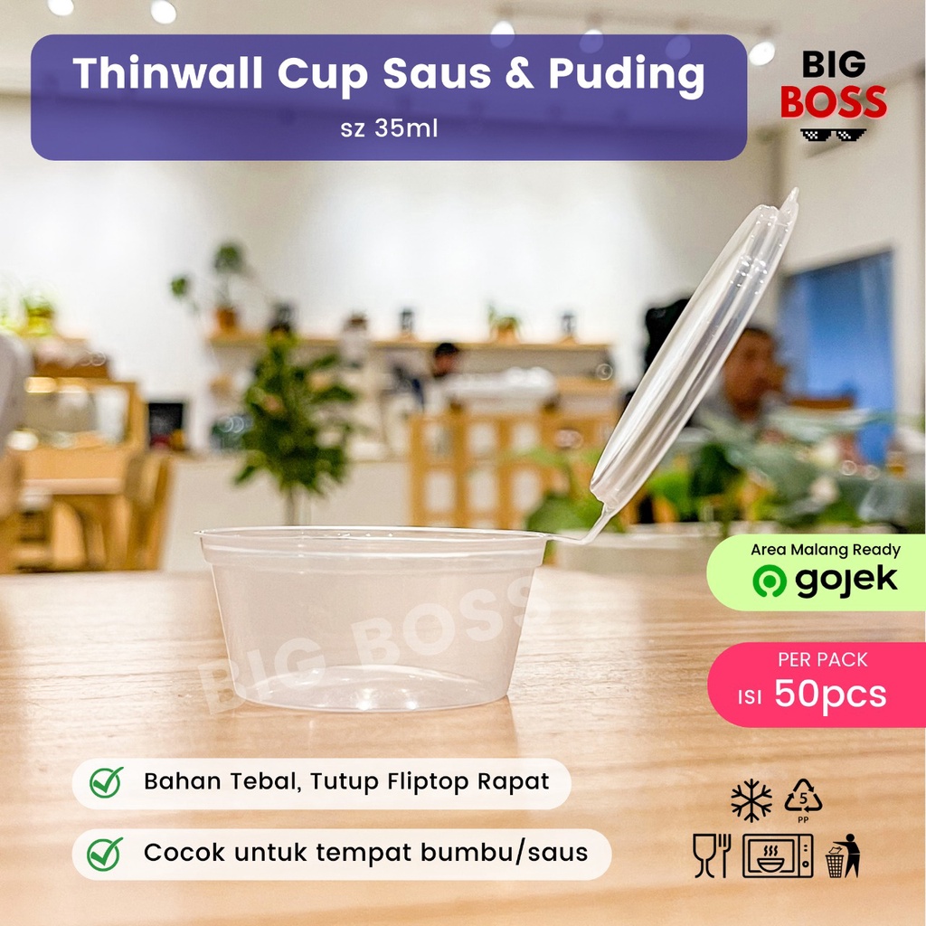 [ISI 50 PCS] Kontainer Tempat Saus Klip 35ml / Sauce COntainer / Tempat saos / Thinwall Saus / Thinwall Victory